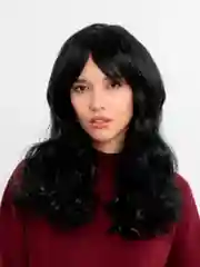 Белый парик однотонный c челкой