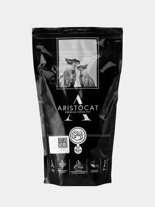 Корм сухой для кошек премиум Aristocat, 1 кг, Индейка, гипоаллергенный
