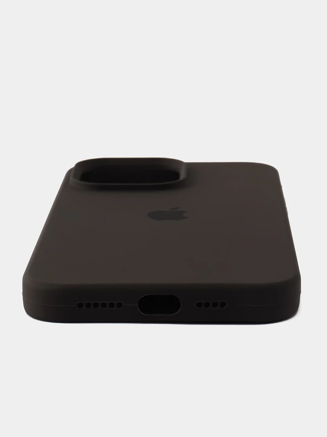 Тёмно-коричневый чехол Silicone Case для iPhone 14, 14 Pro, 14 Plus, 14 Pro Max, с закрытым низом