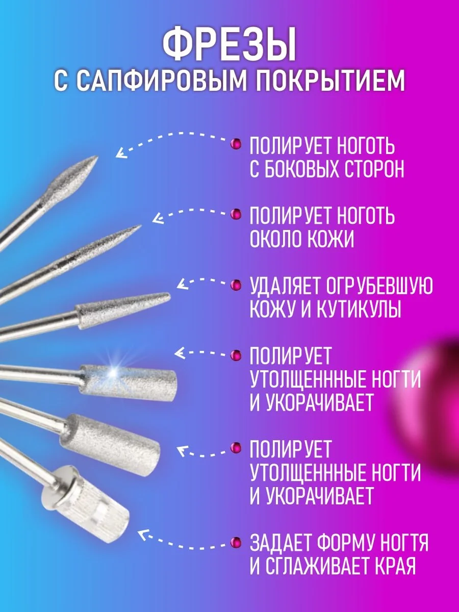 Белый аппарат для маникюра и педикюра Ручка фрезер для ногтей
