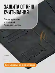 Черный обложка на паспорт TRAVEL FRIENDLY, с кармашками и RFID защитой, экокожа