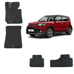 Черный автомобильные 3-D EVA коврики для KIA SOUL 2 поколение / КИА СОУЛ 2 поколение