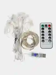 Лимонный гирлянда штора, гирлянда на окно с пультом USB и крючками
