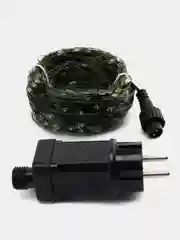 Белый гирлянда нить "Роса 50 м." на зеленом проводе, 500 LED