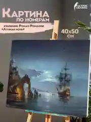 Картина по номерам Остров Сокровищ Лунная ночь, 663282, на холсте на подрамнике 40х50 см