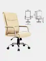 Кресло офисное BRABIX Space EX-508, экокожа, хром, бежевое, 531165