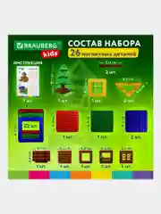 Магнитный конструктор MAGNETIC BUILD BLOCKS-39 "Построй дом", 39 деталей, BRAUBERG KIDS