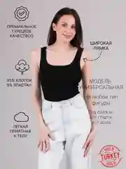 Черный майка женская на широких лямках