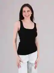 Черный майка женская на широких лямках