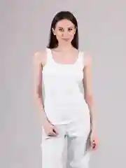 Белый майка женская на широких лямках