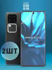 Прозрачный 1-2 шт, защитная плёнка для Vivo V30 / S18 гидрогелевая ROSCO прозрачная тонкая, не стекло