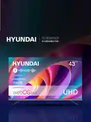 Телевизор LED Hyundai 43" H-LED43BU7100 Smart WebOS Frameless Metal серый/серый/4K Ultra