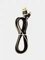 Черный джинсовый дата-кабель Type-C - USB, 1м, 2.4А, Черный