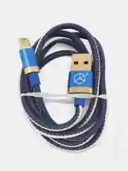 Синий джинсовый дата-кабель Type-C - USB, 1м, 2.4А