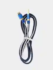 Синий джинсовый дата-кабель Lightning - USB, 1м, 2.4А