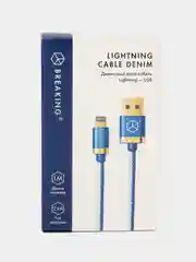 Синий джинсовый дата-кабель Lightning - USB, 1м, 2.4А