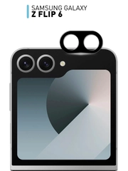 Стекло на камеру для Samsung Galaxy Z Flip 6 защитное ROSCO с черной рамкой закаленное