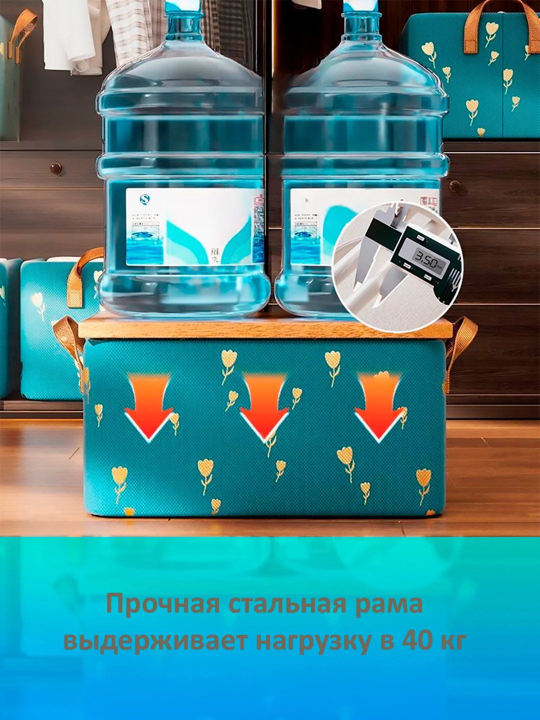 Тёмно-зелёный органайзер - ящик в шкаф, короб для хранения вещей, кофр универсальный, для стеллажа