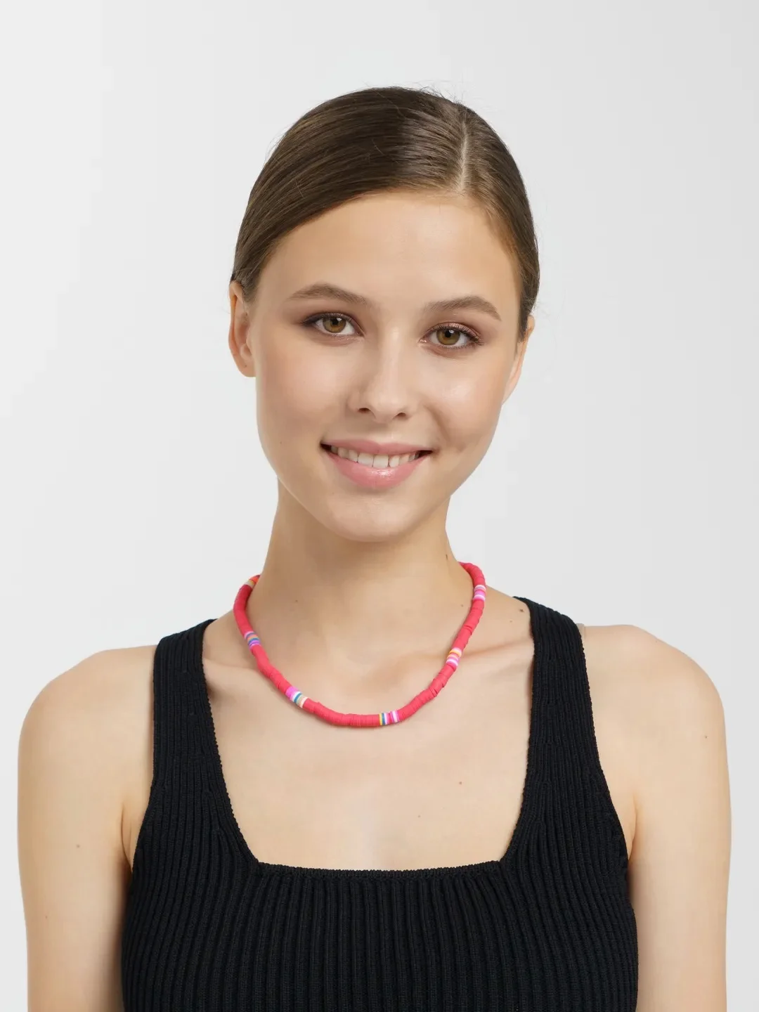 Кораллово-розовый бусы-чокер в стиле Бохо (Boho) из каучука, унисекс, 10 цветов