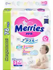 Подгузники Merries для детей, М, 6-11 кг, 76 штук