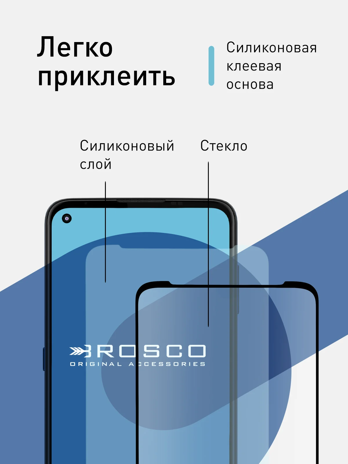 Защитное стекло ROSCO для Motorola Moto G9 Plus с олеофобным покрытием и черной рамкой