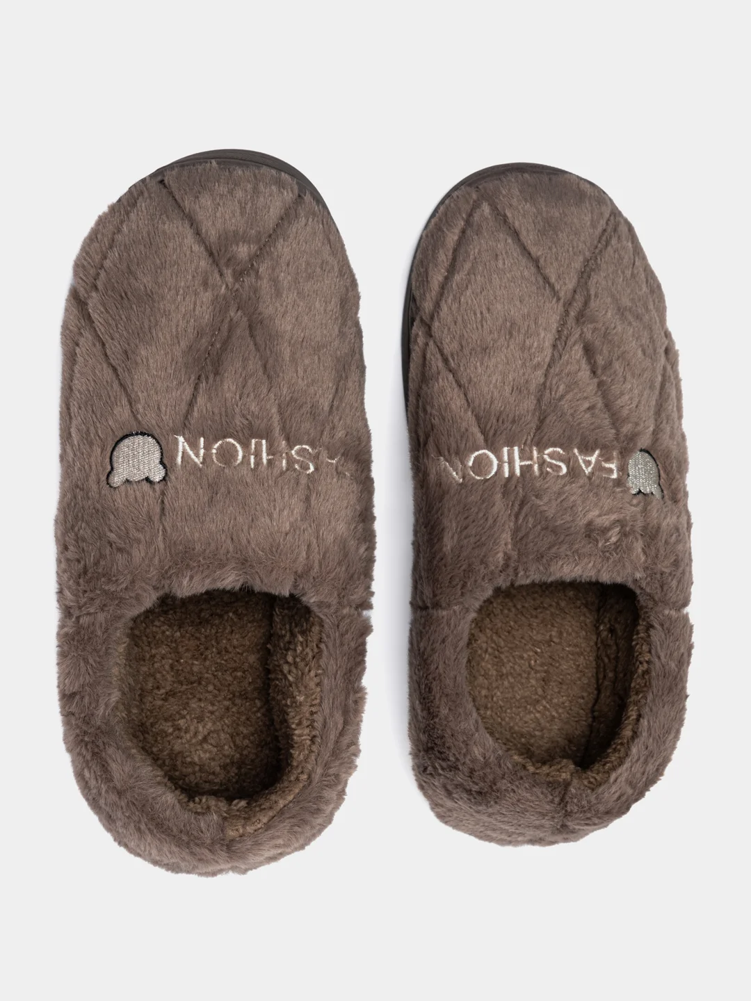 Шоколадный тапочки "Fashion" плюшевые, мужские, тёплые, зимние