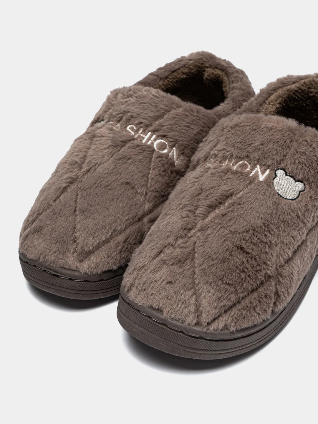Шоколадный тапочки "Fashion" плюшевые, мужские, тёплые, зимние