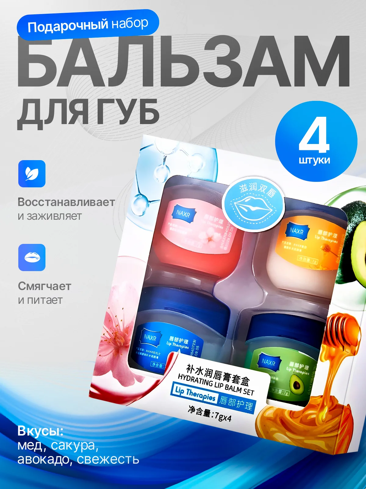 Белый бальзам для губ увлажняющий с вазелином,блеск для губ,гигиеническая помада, маска для губ