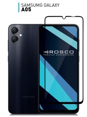 Стекло для Samsung Galaxy A05 защитное ROSCO с олеофобным покрытием и рамкой