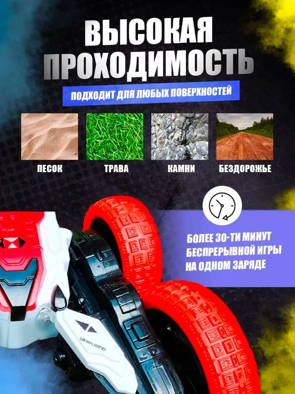 Красный машинка трюковая на пульте управления Stunt Car 360 на радиоуправлении