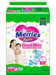 Подгузники-трусики Merries Good Skin, размер M, 7-12 кг, 50 штук