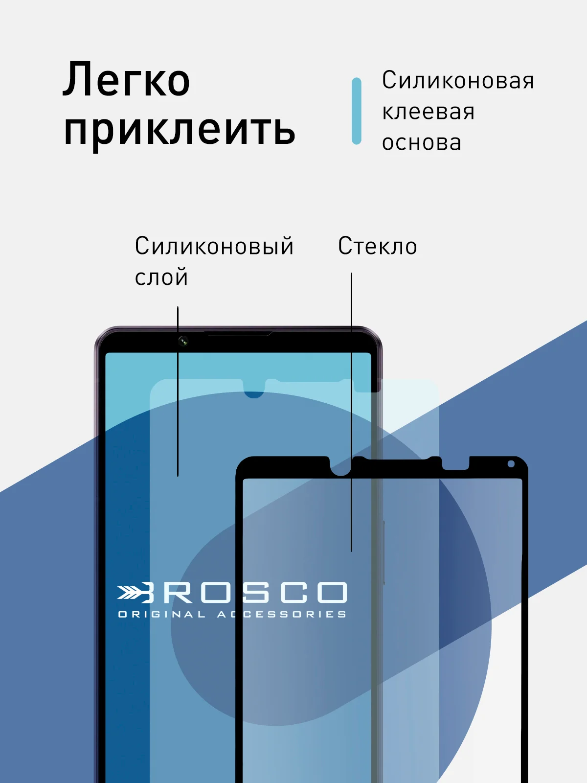 Прозрачный защитное стекло ROSCO для Sony Xperia 1 IV, с олеофобным покрытием и черной рамкой