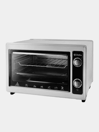 Духовка, мини-печь электрическая DELTA D-0122, белая 1300 Вт, 37 л