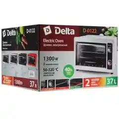 Духовка, мини-печь электрическая DELTA D-0122, белая 1300 Вт, 37 л