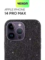 Черный блестящий чехол Broscorp на iPhone 14 Pro Max, со стразами и кристаллами