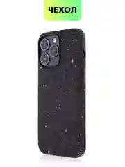 Черный блестящий чехол Broscorp на iPhone 14 Pro Max, со стразами и кристаллами