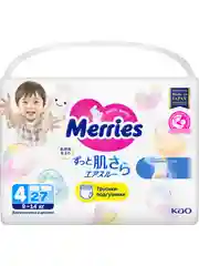 Трусики-подгузники для детей Merries, размер L, 9-14 кг, 27 штук