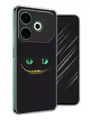Черный чехол на Tecno Pova 6 Neo / Техно Пова 6 Нео прозрачный, с принтом, защита камеры