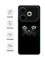 Шоколадный чехол на Tecno Pova 6 Neo / Техно Пова 6 Нео прозрачный, с принтом, защита камеры