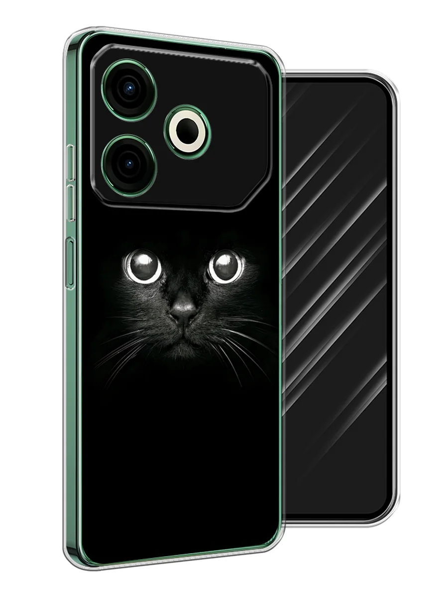 Шоколадный чехол на Tecno Pova 6 Neo / Техно Пова 6 Нео прозрачный, с принтом, защита камеры