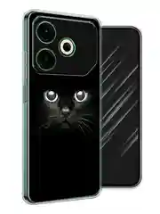 Шоколадный чехол на Tecno Pova 6 Neo / Техно Пова 6 Нео прозрачный, с принтом, защита камеры