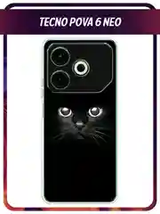 Шоколадный чехол на Tecno Pova 6 Neo / Техно Пова 6 Нео прозрачный, с принтом, защита камеры