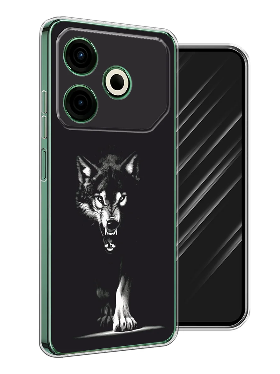 Серый меланж чехол на Tecno Pova 6 Neo / Техно Пова 6 Нео прозрачный, с принтом, защита камеры