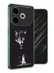 Серый меланж чехол на Tecno Pova 6 Neo / Техно Пова 6 Нео прозрачный, с принтом, защита камеры