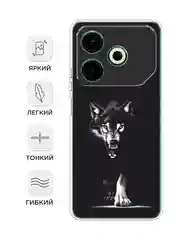 Серый меланж чехол на Tecno Pova 6 Neo / Техно Пова 6 Нео прозрачный, с принтом, защита камеры