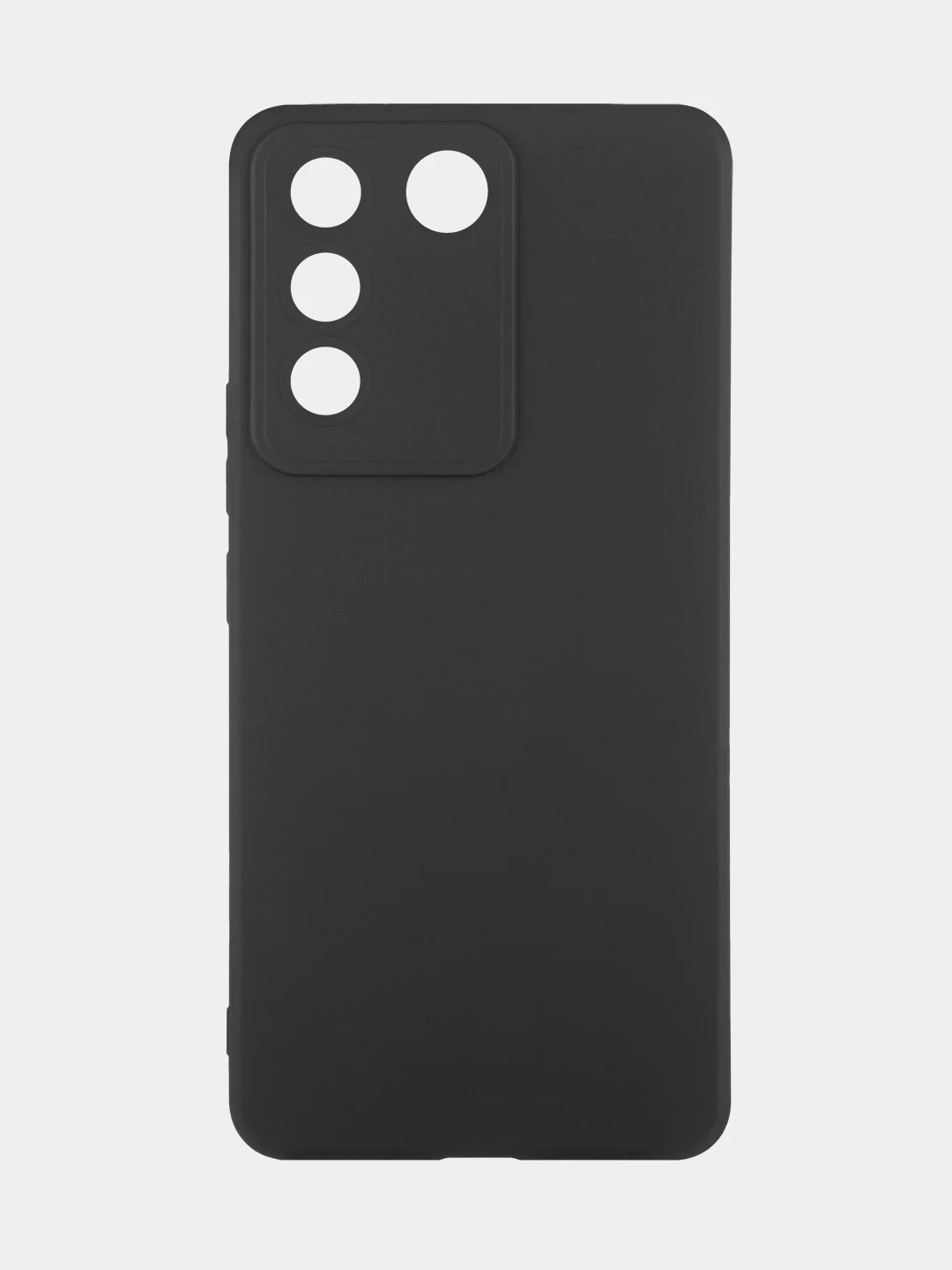 Черный чехол для Vivo T2 4G силиконовый ROSCO матовый / прозрачный тонкий с защитой камер