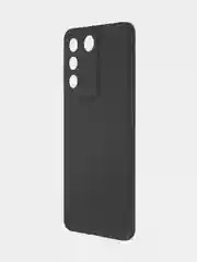 Черный чехол для Vivo T2 4G силиконовый ROSCO матовый / прозрачный тонкий с защитой камер