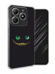 Черный чехол на Realme C61 4G (Global) / Realme C61 4G прозрачный, с принтом, защита камеры