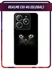 Шоколадный чехол на Realme C61 4G (Global) / Realme C61 4G прозрачный, с принтом, защита камеры