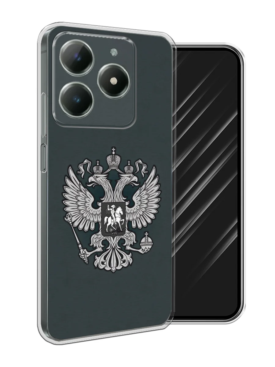Приглушённый хаки чехол на Realme C61 4G (Global) / Realme C61 4G прозрачный, с принтом, защита камеры